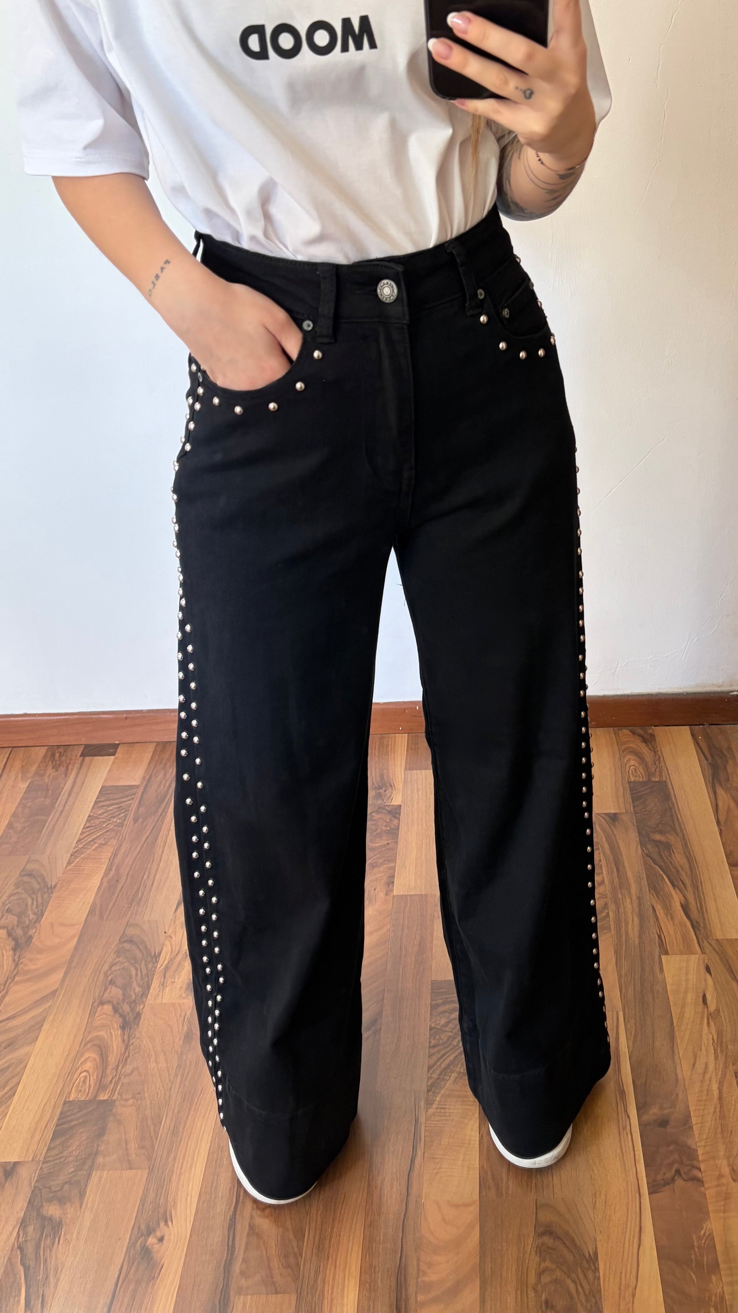 Jeans Anima Nera con Borchie