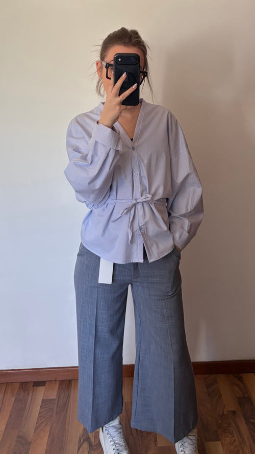 Camicia Doppia Vestibilità Celeste